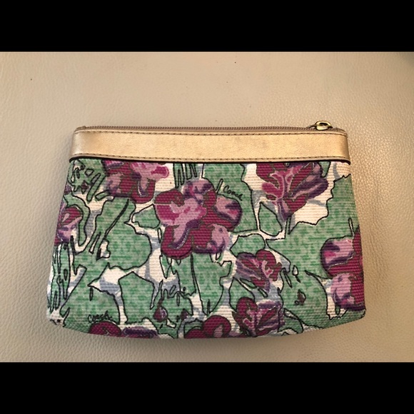 Coach floral fabric and leather wristlet - Picture 2 of 4